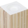 Portavelas Beige Bambú Madera MDF 10,5 x 10,5 x 16 cm