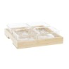 Bandeja de Aperitivos DKD Home Decor 21 x 21 x 6 cm Cristal Natural 280 ml