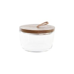 Set de 2 Botes DKD Home Decor 20,5 x 10,5 x 7 cm Cristal Marru00f3n Transparente Acacia 240 ml