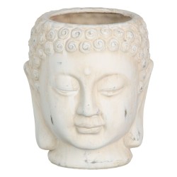 Macetero Crema Terracota Buda Oriental 17,1 x 16,6 x 20 cm