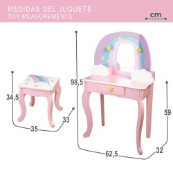 Tocador Con Banqueta Teamson Rosa Juguete 62,5 x 98,5 x 32 cm