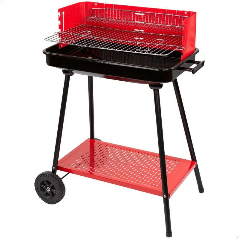 Barbacoa de Carbón con Ruedas Aktive Acero Plástico Metal esmaltado 66 x 85 x 44 cm Rojo