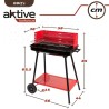 Barbacoa de Carbón con Ruedas Aktive Acero Plástico Metal esmaltado 66 x 85 x 44 cm Rojo