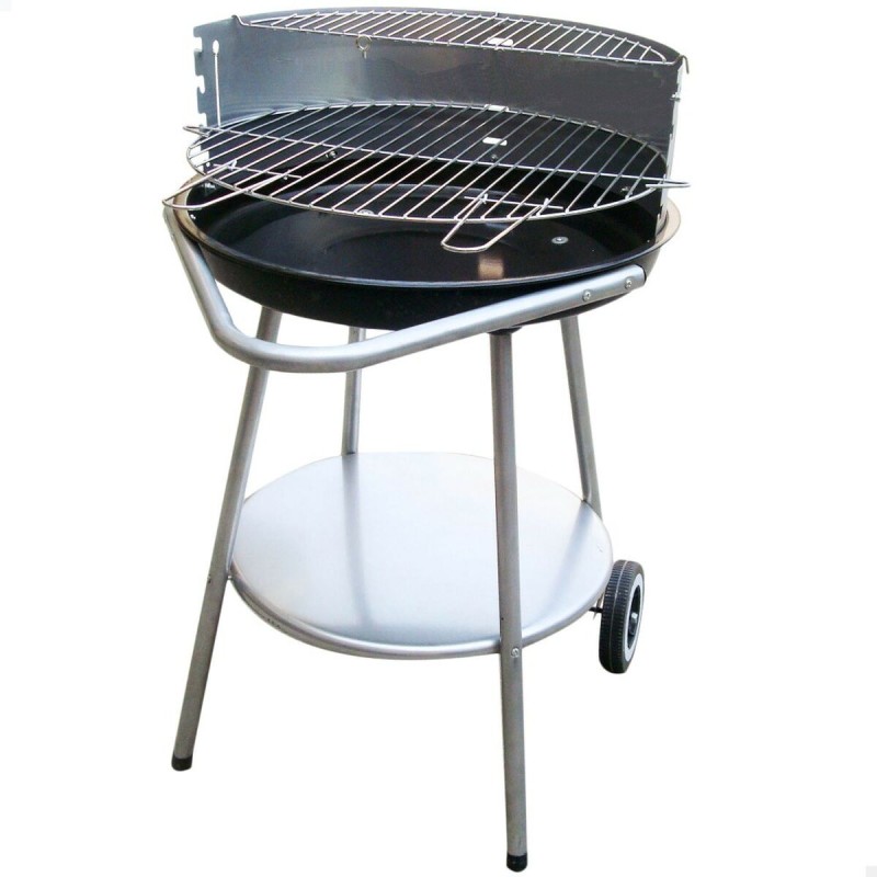 Barbacoa de Carbón con Ruedas Aktive Metal esmaltado 51 x 82 x 51 cm Negro