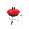 Barbacoa Portátil Aktive Metal esmaltado Ø 36 cm 36 x 44 x 36 cm (4 Unidades) Rojo