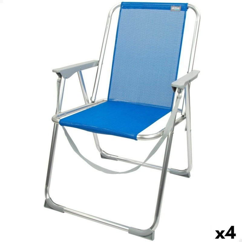 Silla Plegable Aktive Gomera Azul 44 x 76 x 45 cm (4 Unidades)