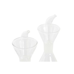 Set de Aceitera y Vinagrera DKD Home Decor 200 ml 19,5 x 10 x 23,5 cm Metal Transparente 2 Unidades Vidrio de Borosilicato