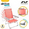 Silla Plegable Aktive Flamingo Coral 48 x 99 x 57 cm (4 Unidades)