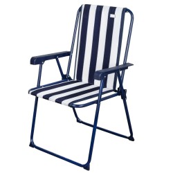 Silla Plegable Aktive A rayas Blanco Azul marino 43 x 85 x 47 cm (4 Unidades)