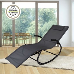 Tumbona Aktive 172 x 75 x 53 cm Negro