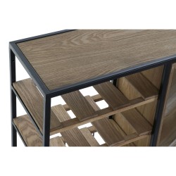 Botellero DKD Home Decor 80 x 24 x 44 cm Abeto Natural Negro Metal Marru00f3n Madera MDF