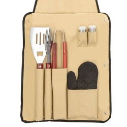 Set de Utensilios para Barbacoa Aktive 7 Piezas Barbacoa Acero Inoxidable 42 x 67 x 3 cm (4 Unidades)