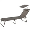 Tumbona Aktive Plegable Parasol Gris 193 x 30 x 53 cm