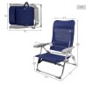 Silla de Playa Aktive Slim Plegable Azul marino 47 x 89 x 57 cm (2 Unidades)