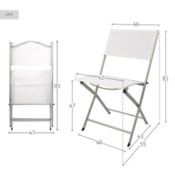 Silla Plegable Aktive Blanco 46 x 81 x 55 cm (4 Unidades)