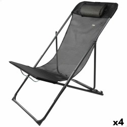 Tumbona reclinable Aktive Negro 53 x 87 x 78 cm (4 Unidades)