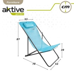 Tumbona reclinable Aktive Azul 53 x 87 x 78 cm (4 Unidades)