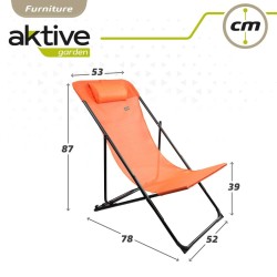 Tumbona reclinable Aktive Naranja 53 x 87 x 78 cm (4 Unidades)