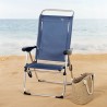 Silla de Playa Aktive Azul marino 47 x 108 x 59 cm (2 Unidades)