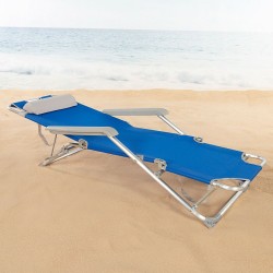 Tumbona reclinable Aktive Azul 153 x 33 x 47 cm