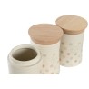 Bote DKD Home Decor Beige Bambu00fa Gres A topos 10 x 10 x 16 cm (3 Unidades)