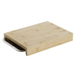 Tabla de cortar DKD Home Decor Natural Bambu00fa Acero Inoxidable 28 x 21,5 x 4,2 cm