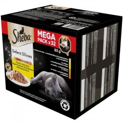 Comida para gato Sheba                 Pollo Pavo Aves 32 x 85 g