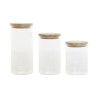 Set de 3 Botes Home ESPRIT Transparente Silicona Bambu00fa Vidrio de Borosilicato 10 x 10 x 22,3 cm