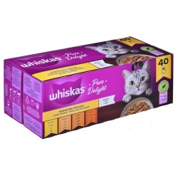 Comida para gato Whiskas Pure Delight Pollo Pavo Pato Aves 40 x 85 g