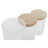 Set de 3 Botes Home ESPRIT Transparente Silicona Bambu00fa Vidrio de Borosilicato 10 x 10 x 22,3 cm