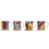 Juego de Tazas de Cafu00e9 DKD Home Decor Multicolor Coral Bambu00fa Dolomita Moderno 180 ml