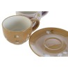 Juego de Tazas de Cafu00e9 DKD Home Decor Amarillo Rosa Mostaza Lila Metal Dolomita 180 ml