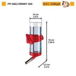 Comedero para Mascotas Ferplast Fpi 4660 Drinky 75 Negro Acero Inoxidable 300 ml