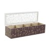 Caja para Infusiones DKD Home Decor Verde Mostaza Marru00f3n oscuro Cristal Madera MDF (4 Unidades)