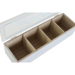 Caja para Infusiones DKD Home Decor Azul Verde Lila Cristal Madera MDF (3 Unidades)