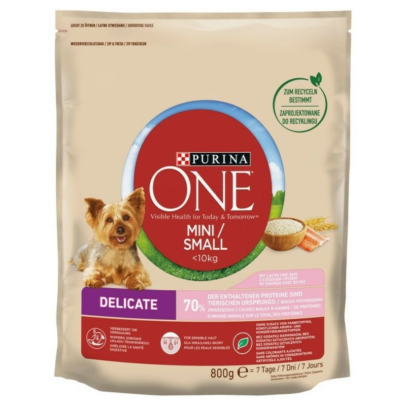 Pienso Purina One Mini/Small Sensitive Adulto Salmón 800 g