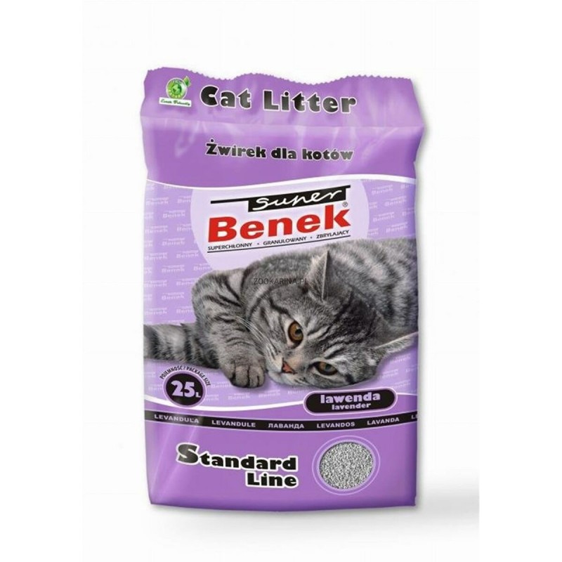 Arena para Gatos Super Benek                 Lavanda 25 L