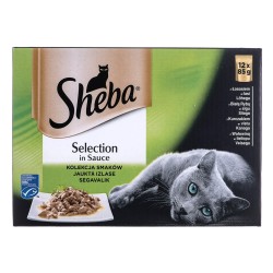 Comida para gato Sheba Selection Pollo Salmón Pescado Ternera 100 g