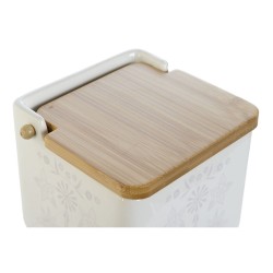 Salero con Tapa DKD Home Decor Azul Blanco Verde Lila Bambu00fa Scandi 750 ml 14 x 12,5 x 12 cm (3 Unidades)