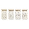 Bote DKD Home Decor Bambu00fa Vidrio de Borosilicato Shabby Chic 1 L 10 x 10 x 17 cm (4 Unidades)