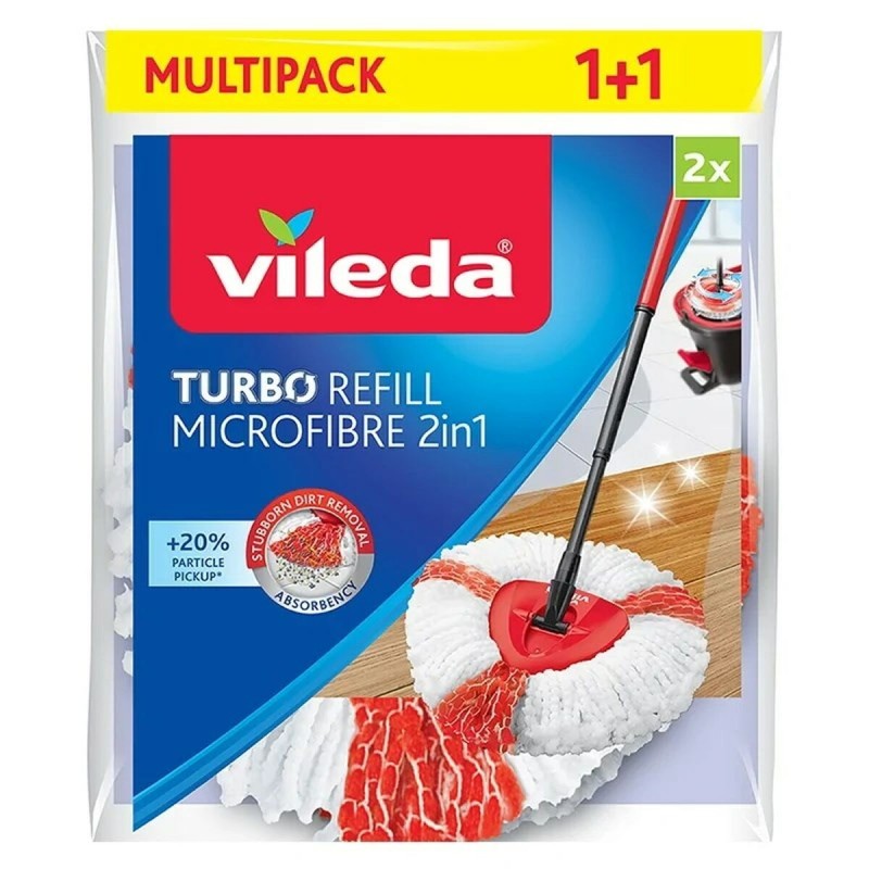 Recambio de Mopa Para Fregar Vileda Turbo 2in1 Microfibra Poliamida Poliéster (2 Unidades)