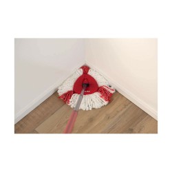 Mopa Fregona con Cubo Vileda mop en steel Supermocio 3Action Blanco Rojo Microfibras