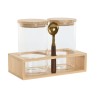 Set de 2 Botes Home ESPRIT Dorado Natural Bambu00fa Vidrio de Borosilicato 24 x 12 x 18,5 cm