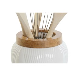 Bote para Utensilios de Cocina DKD Home Decor Blanco Bambu00fa Porcelana 10,5 x 10,5 x 12 cm 6 Piezas