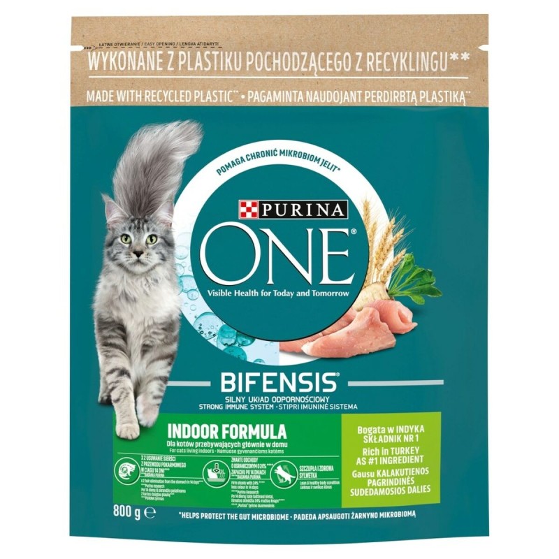 Comida para gato Purina One Bifensis Adult Indoor Adulto Pavo 800 g