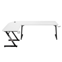 Mesa de Escritorio Gaming Huzaro HZ-Hero 7.0 Blanco Negro Fibra de carbono 154 x 72,5 x 117 cm