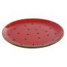 Plato Llano Home ESPRIT Rojo Verde Gres Sandu00eda 27,5 x 27,5 x 3 cm