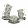 Juego de Tazas con Platos Versa Oxford Porcelana 9 x 14 x 14 cm 10,5 x 8 x 6 cm 14 x 14 x 2 cm (12 pcs)