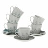 Juego de 6 Tazas de Tu00e9 con Plato Versa Nomma Porcelana 9 x 14 x 14 cm 10,5 x 8 x 6 cm 14 x 14 x 2 cm