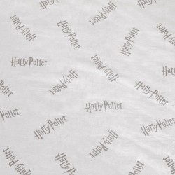 Sábana Bajera Harry Potter Blanco Gris 105 x 200 cm